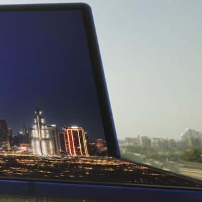 Flip Phone Opens on Road Side in a fake-out-of-home ad of Samsung Mobile