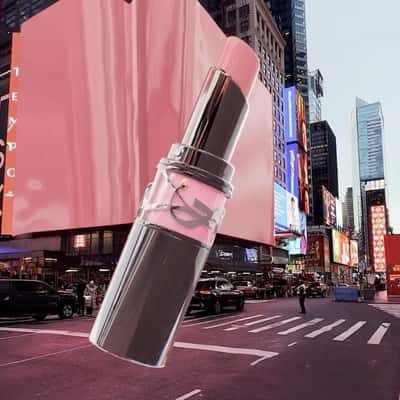 Lipstick Emerges from Digital Billboard in a fake-out-of-home ad of Sephora