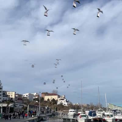 Storks Carrying Shopping Bags in a fake-out-of-home ad of Sephora