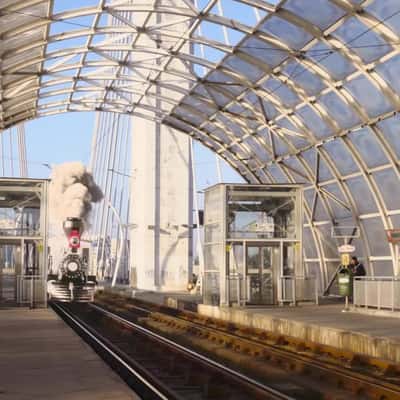Train Drops Gifts at Station in a fake-out-of-home ad of Sephora