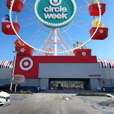 Grocery Basket Ferris Wheel in a fake-out-of-home ad of Target