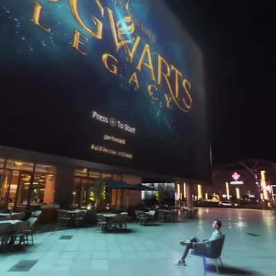Game Screen on Facade in a fake-out-of-home ad of PlayStation