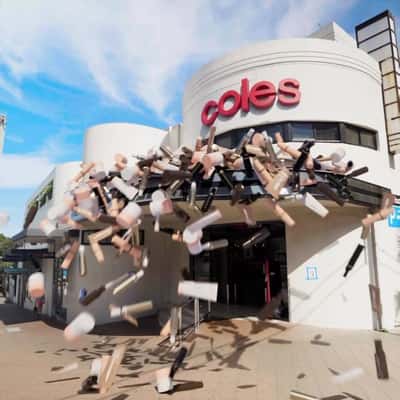 Helicopter Drops BB Cream at Store in a fake-out-of-home ad of Bali Body