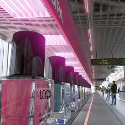 Nail Polish Refill at Train Station in a fake-out-of-home ad of BIPA