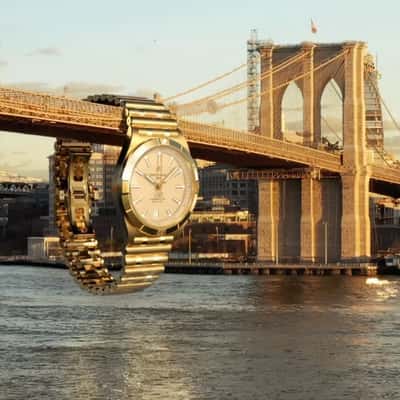 Mechanical Watch Hanging on the Bridge in a fake-out-of-home ad of Breitling