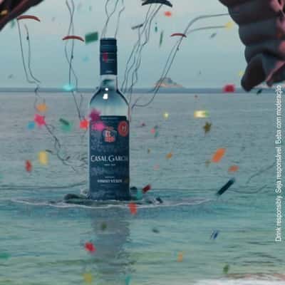 Wine Paragliders Fly Above the Bay in a fake-out-of-home ad of Casal Garcia