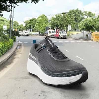 Shoe Moves Down the Street in a fake-out-of-home ad of Columbia