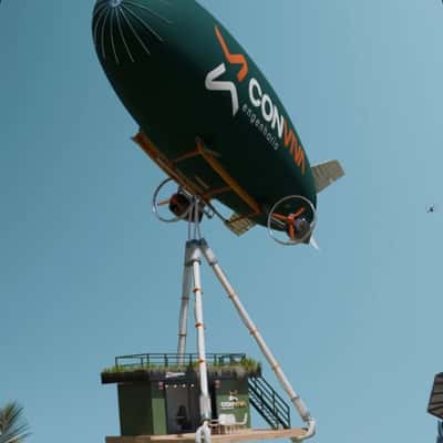 Blimp Delivers Custom Built Station in a fake-out-of-home ad of Conviva