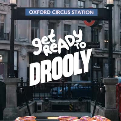 Chocolate Bars Erupts at Subway Entrance in a fake-out-of-home ad of Drooly