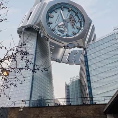 Watch Wrapped on Skyscraper in a fake-out-of-home ad of G-SHOCK