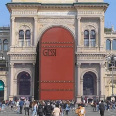 Butterflies Fly Out at Shopping Center in a fake-out-of-home ad of Gessi