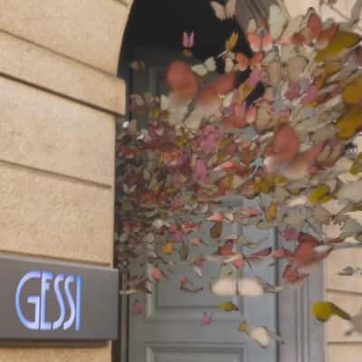 Swarm of Butterflies Spotted in Milan in a fake-out-of-home ad of Gessi