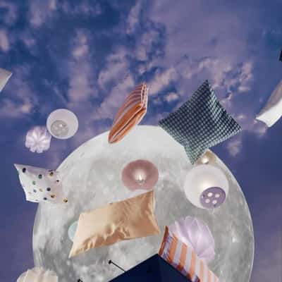 Beddings Float into the Sky in a fake-out-of-home ad of IKEA