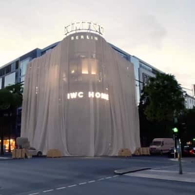 Store Draped with Curtain in a fake-out-of-home ad of IWC Home