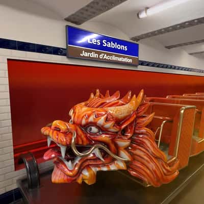 Dragon-themed Roller Coaster in a fake-out-of-home ad of Jardin d'Acclimatation