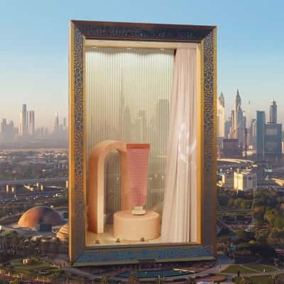 Cosmetics Unveiled at Dubai Frame in a fake-out-of-home ad of Kay Beauty by Katrina