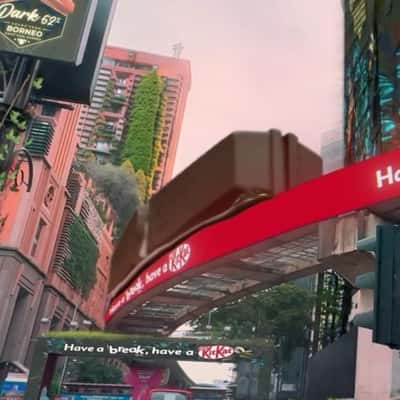 Chocolate Train on Metro Rail in a fake-out-of-home ad of KitKat