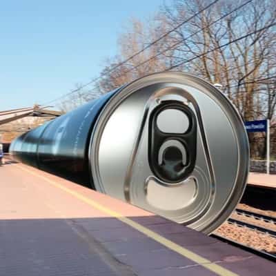 Energy Drink Train in a fake-out-of-home ad of Legia Warszawa