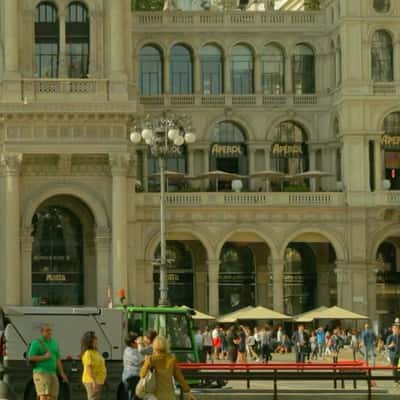 Boots Hover Above Shopping Arcade in a fake-out-of-home ad of Lemon Jelly