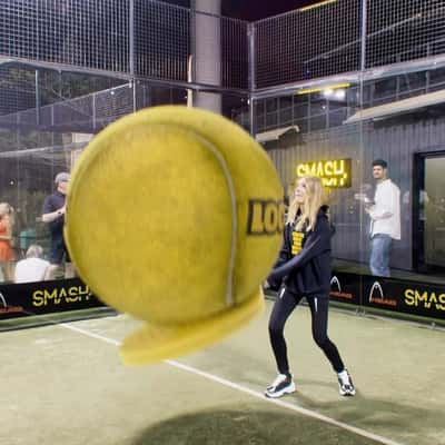 Players Launch Giant Tennis Ball in a fake-out-of-home ad of Locals