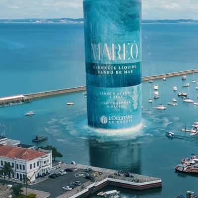 Liquid Soap Emerges at Harbor in a fake-out-of-home ad of L'Occitane