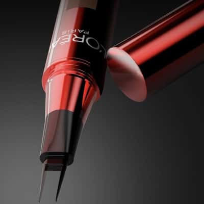 Makeup Pencil Creates Brow on Facade in a fake-out-of-homea ad of L'Oréal