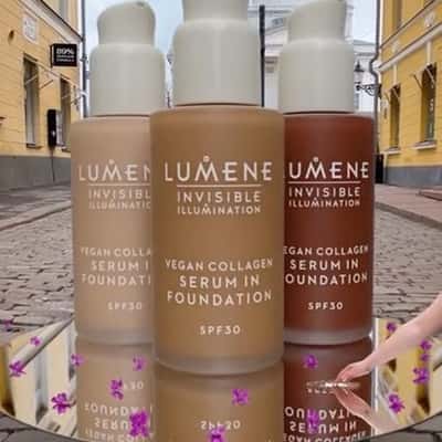 Serum Foundations Displayed on Street in a fake-out-of-home ad of Lumene