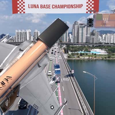 Makeup Races Across the Bridge in a fake-out-of-home ad of Luna