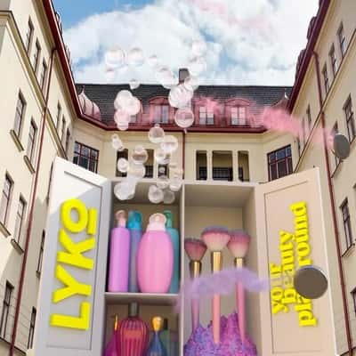 Building Displays Cosmetic Cabinet in a fake-out-of-home ad of LYKO