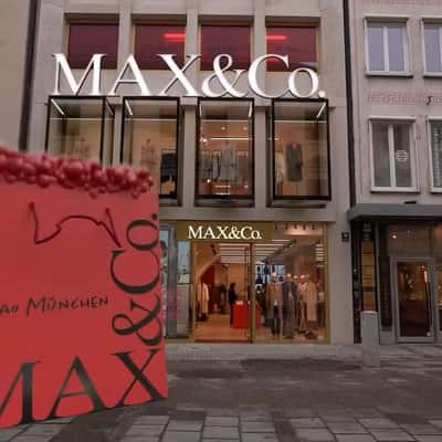 Shopping Bag Arrives on Conveyor in a fake-out-of-home ad of MAX&Co.