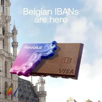 Card Turns into Chocolate Bar in a fake-out-of-home ad of  Revolut