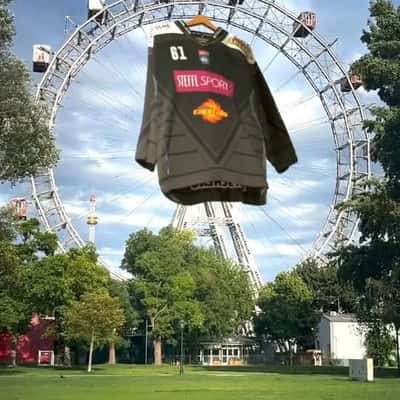 Jersey Spotted in City Landmarks in a fake-out-of-home ad of Vienna Capitals