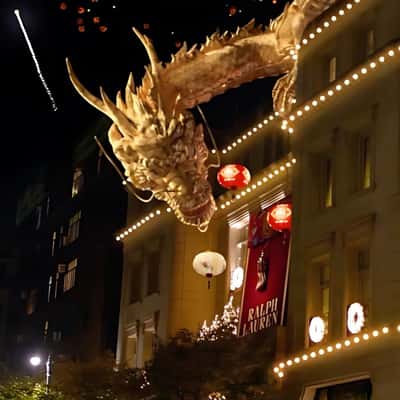 Golden Dragon Leans in fake-out-of-home ad of Ralph Lauren