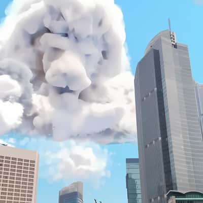 Mufasa Cloud Forms Over the City in fake-out-of-home ad of Disney Studios