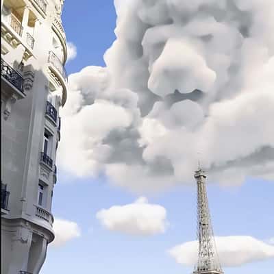 Mufasa Cloud Forms Over Eiffel Tower in fake-out-of-home ad of Disney Studios