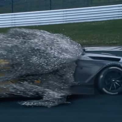 Car Color Peeling Transformation in a fake-out-of-home ad of Lexus