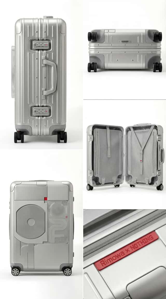 Rimowa x Nothing AI-generated suitcase concept with modular panels